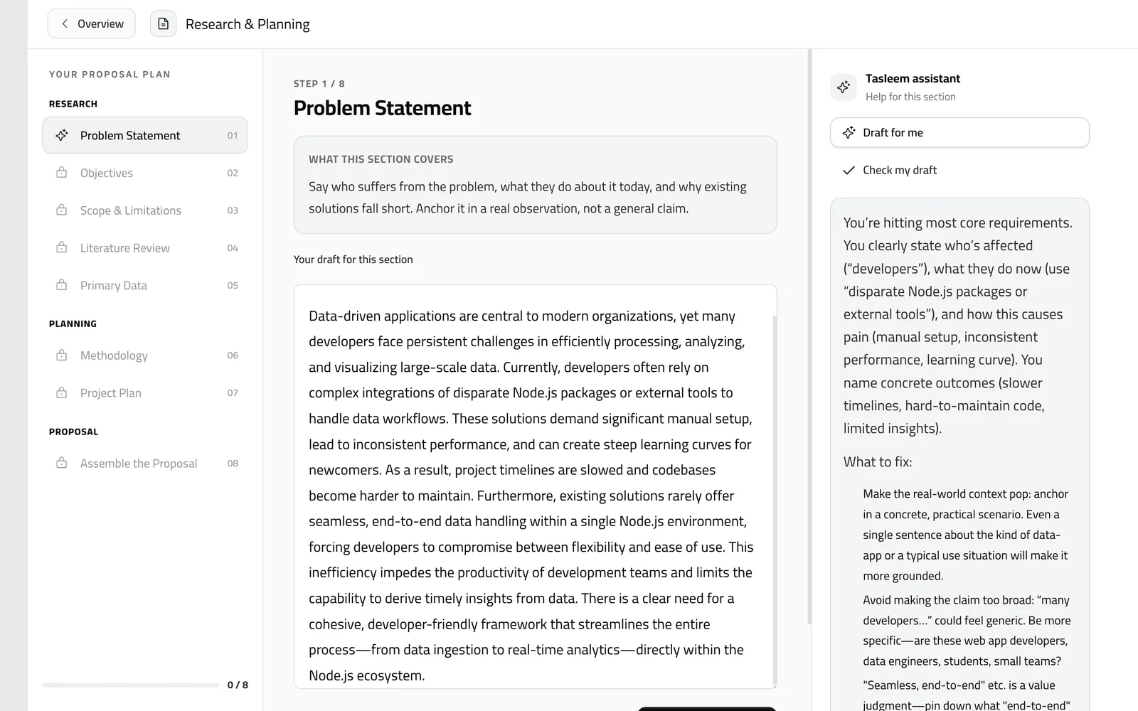 Build your proposal without getting lost in the details